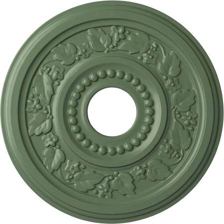 Ekena Millwork Genevieve Ceiling Medallion (Canopies up to 3 1/2"), 16 1/8"OD x 3 1/2"ID x 7/8"P, Athenian Green CM16GNAGF